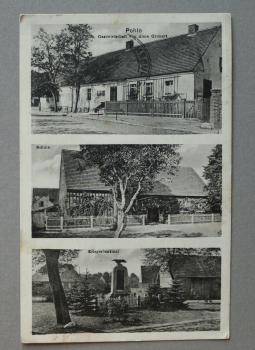 Ansichtskarte AK Pohlo 1941 Gasthaus Alma Grunert Schule Kriegerdenkmal Häuser Architektur Ortsansicht Brandenburg